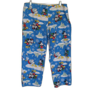 DISNEY Lounge Pants, XL, Flannel, Mickey, Donald & Minnie, Elastic Waist